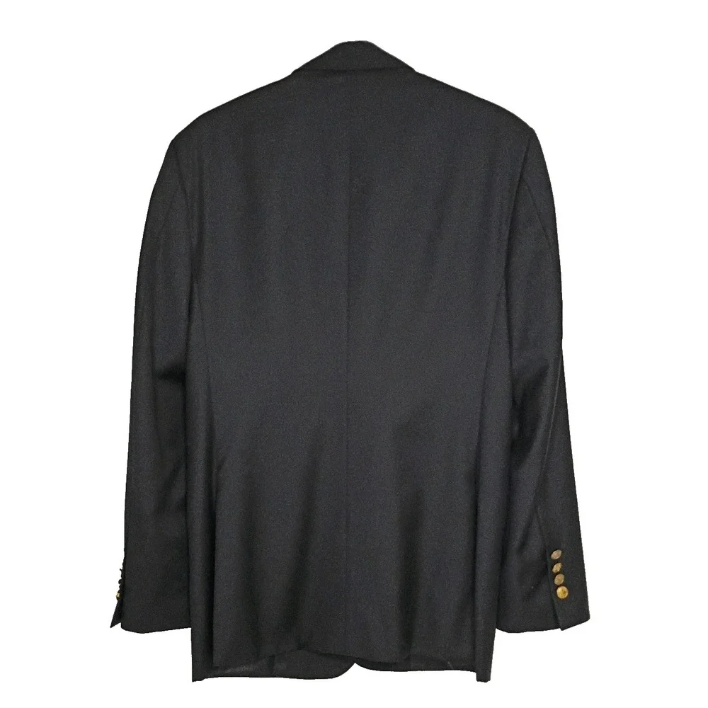 Dark Blue‎ Blazer Mens Size 40 Gold Crested Buttons Sport Coat Jacket Dual Vent